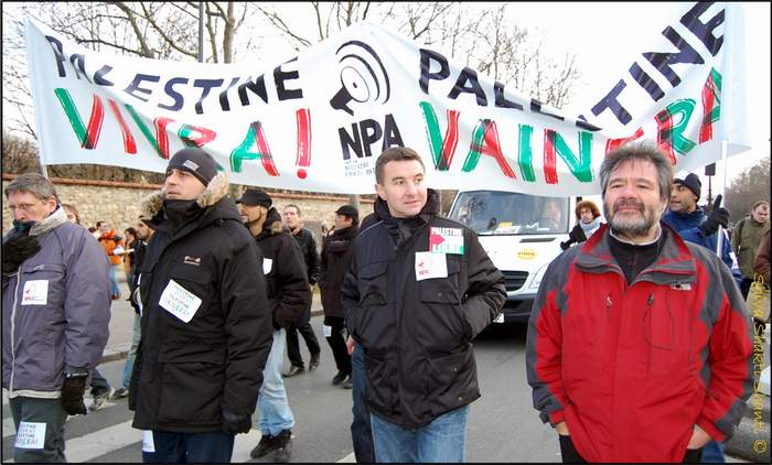 La LCR avec Olivier Besancenot maintiennent leur soutien au peuple palestinien